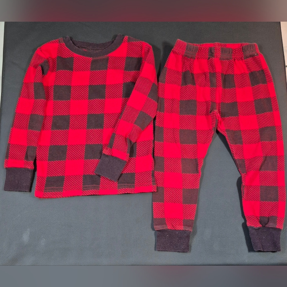 Carter's Red and Black Checkered Kids Pajama Set